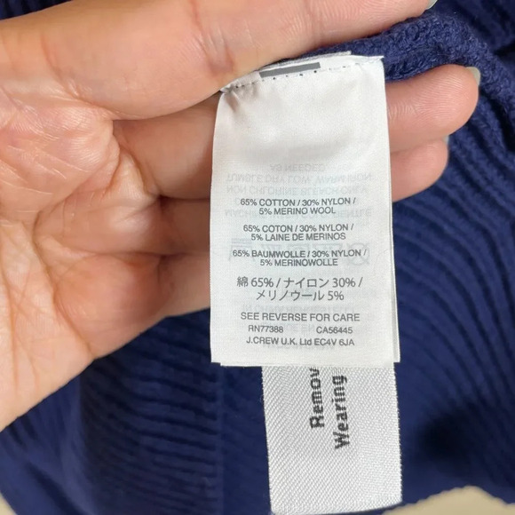 J. Crew Women's Sleeveless Tunic Sweater Size S F4132 Dark Blue Knit Crew Neck - Picture 5 of 8